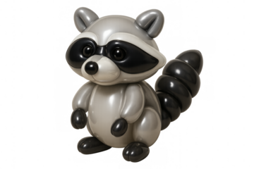 Raccoon balloon animal standing on transparent background