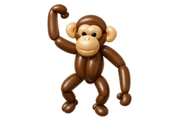 Fototapeta premium Brown monkey balloon animal toy celebrating party fun
