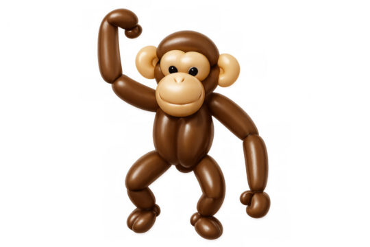 Brown monkey balloon animal toy celebrating party fun