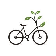  Eco-Friendly Bicycle with Growing Leaves, Sustainable Transport and Green Energy