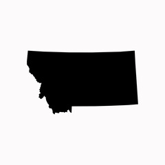 Montana State Map Vector — Flat Design Outline with Detailed Borders for Education, Business, and Sports