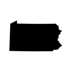 Pennsylvania State Map Vector — Flat Design Outline with Detailed Borders for Education, Business, and Sports
