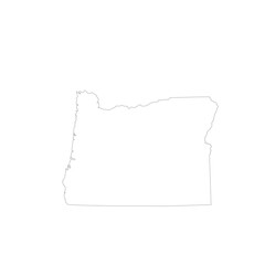 Oregon State Map Vector &mdash; Flat Design Outline with Detailed Borders for Education, Business, and Sports
