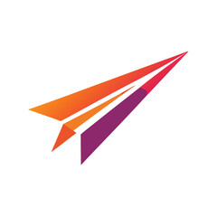  Colorful Paper Airplane Logo, Symbol of Communication, Travel, and Forward Movement. paper airplane, flight.