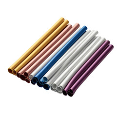 Obraz premium Colorful metal straws studio shot, assorted, reusable, sustainable
