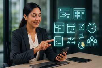 Business analytics and productivity solutions office environment digital content professional viewpoint efficiency concepts