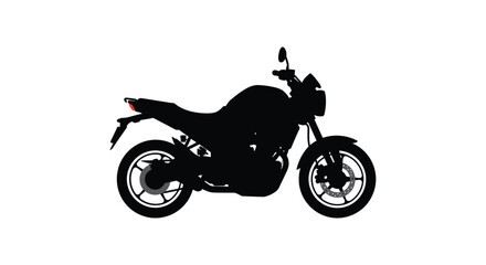 Fototapeta premium A dark silhouette of a modern motorcycle is prominently displayed