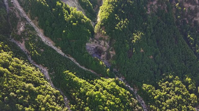 Scenic drone video of the majestic Albanian Accursed Alps from Valbona Valley, Albania, Europe	