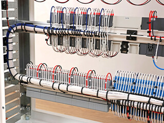 Connecting the electrical module using copper electrical insulated wires. 