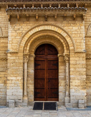 Romanesque northern portal of the Church of San Martin de Tours, Fromista, Spain