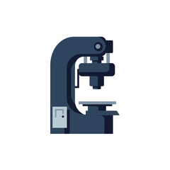 Industrial Press Machine Flat Design Vector Illustration for Manufacturing Equipment and Production Processes