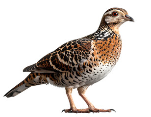A beautifully detailed bird with vibrant plumage showcasing intricate patterns and colors against a dark background.