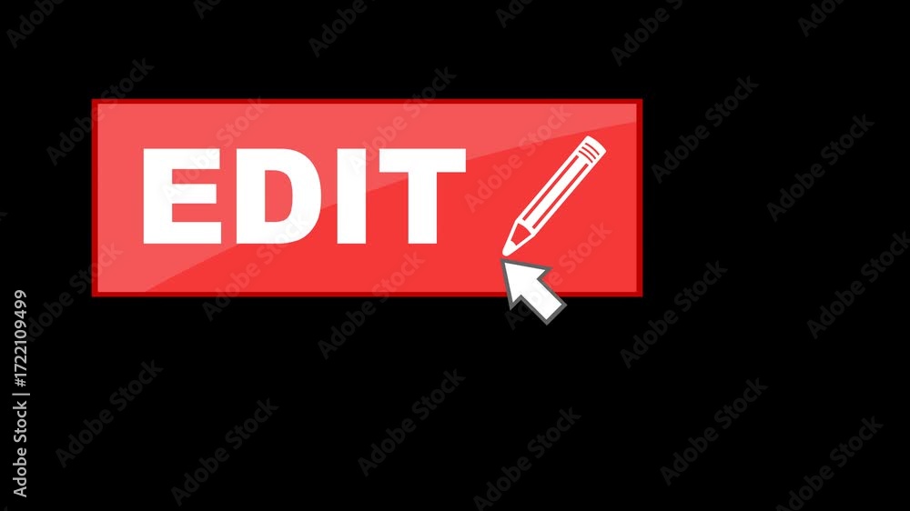 Aufkleber video animation click computer cursor mouse edit button digital, on a transparent background with al