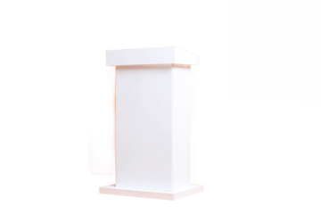 White Modern Podium Stand for Product Display or Presentation, isolated on white transparent background