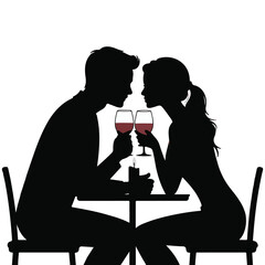 Couple Toasting with Wine Glasses