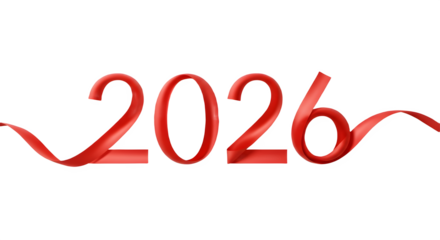 Happy new year 2026 isolated on white background,png