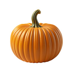 Single ripe orange pumpkin, studio shot, black background, fall harvest
