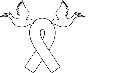 Emblem Breast Cancer Ribbon Vector, Pink Awareness Symbol, Hope and Support Icon for Women’s Health, Charity, Fundraising, October Awareness Campaign, Isolated on White Background