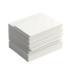 Stacked blank papers, office desk, background blurred, for design mockups