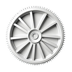 Fototapeta premium White Gear, Rotating, Industrial, Black Background, Machinery