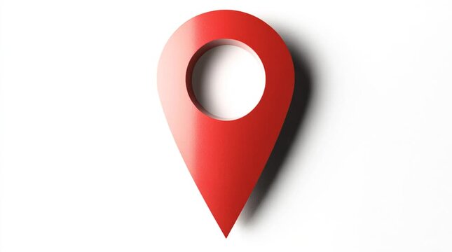 Pinpoint Red Location Marker Navigation Icon on White Background