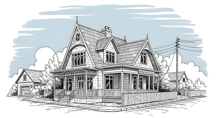 Obraz premium Hand-Drawn Sketch Illustration with Artistic Minimal Design