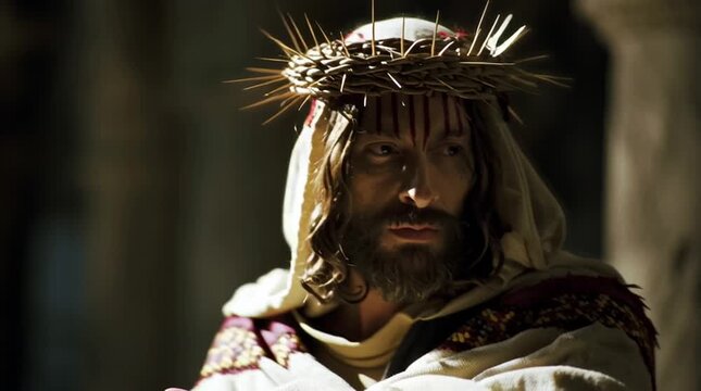 Jesus of Nazareth with crown of thorns	
