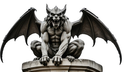 Stone gargoyle, powerful and fierce