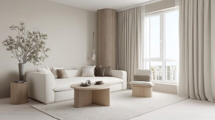 modern luxury scandinavian apartment soft beige