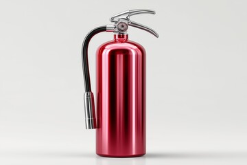 Obraz premium Red fire extinguisher isolated on white background symbolizing safety emergency fire protection workplace security and industrial hazard prevention, Generative AI