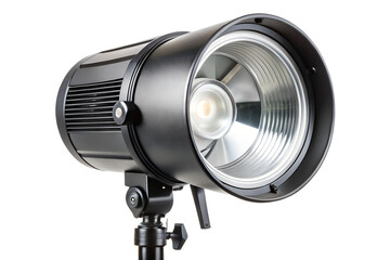 Studio lighting equipment isolated on transparent background, showcasing its design and functionality for photography and videography, providing controlled and adjustable illumination