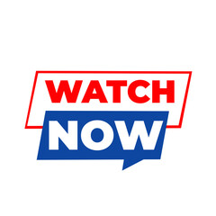 WATCH NOW png, media streaming label, entertainment tag, clean digital design