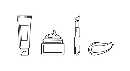 Ointment Icon Set Vector – Tube, Jar, Smear