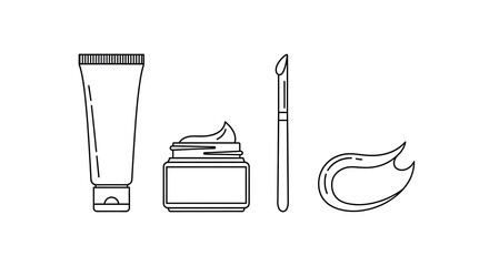 Ointment Icon Set Vector – Tube, Jar, Smear