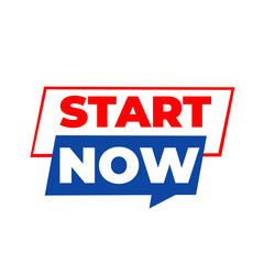 START NOW png, motivation concept label, business begin tag, clean minimal design