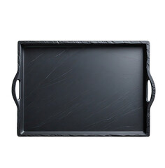 Fototapeta premium Black slate serving tray, rustic kitchen, empty, overhead
