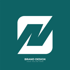 Fototapeta premium letter Zn or Nz negative space abstract monogram unique logo