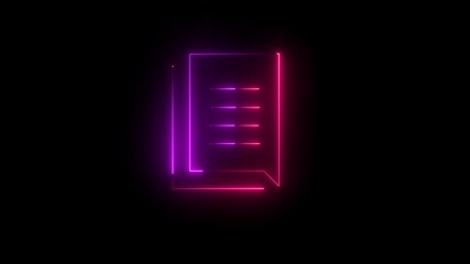 A glowing neon file folder icon isolated on a black background, featuring a modern digital design ideal for data storage, technology interfaces, and futuristic file management visuals. - Powered by Adobe