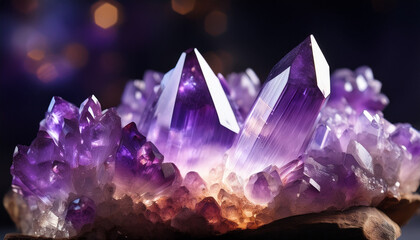 Amethyst Geode Crystal Cluster With Backlighting