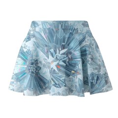 A stylish skirt featuring a unique abstract pattern in shades of blue and black, perfect for casual or trendy outfits.