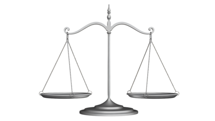 Symbol of justice and balance, a silver scale ready for judgment