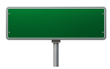 Blank Green Road Sign on Pole green sign blank sign isolated on a transparent background
