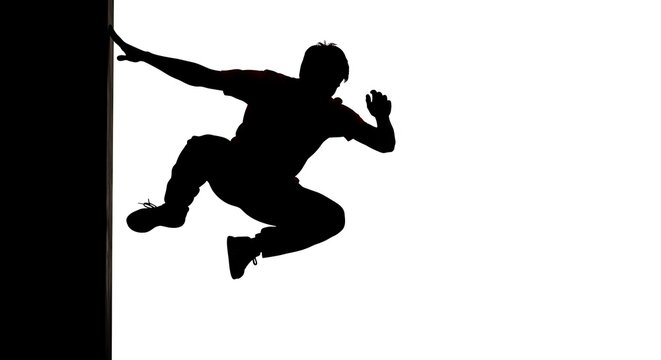 Parkour Athlete Silhouette Dynamic Jump.