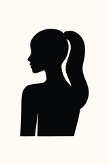 Silhouette abstract female with ponytail hairstyle
