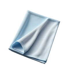 Light blue fabric folded, studio shot, white background, textile sample