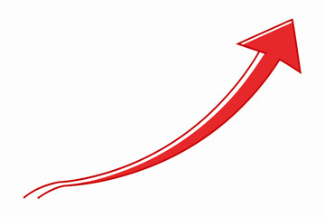 Red Upward Trending Arrow Graphic, Growth, Success