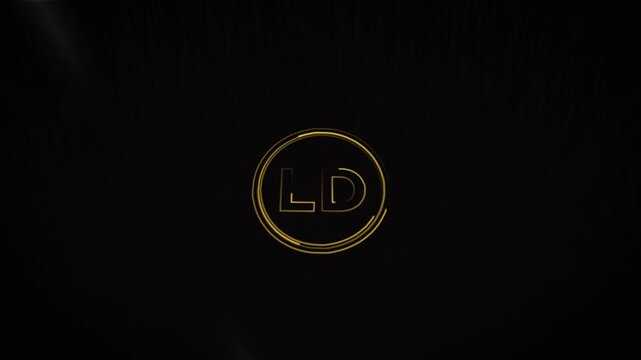 Golden Initials LD Logo Design Elegant Monogram Branding