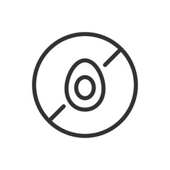 Egg free outline vector icon
