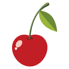 Red cherry vector graphic illustration ripe fruit sweet berry healthy food summer fruit design icon