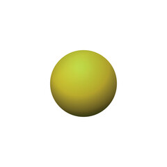 Glass yellow ball or precious pearl. Glossy realistic ball, 3D abstract vector illustration highlighted on a white background. Big metal bubble with shadow.